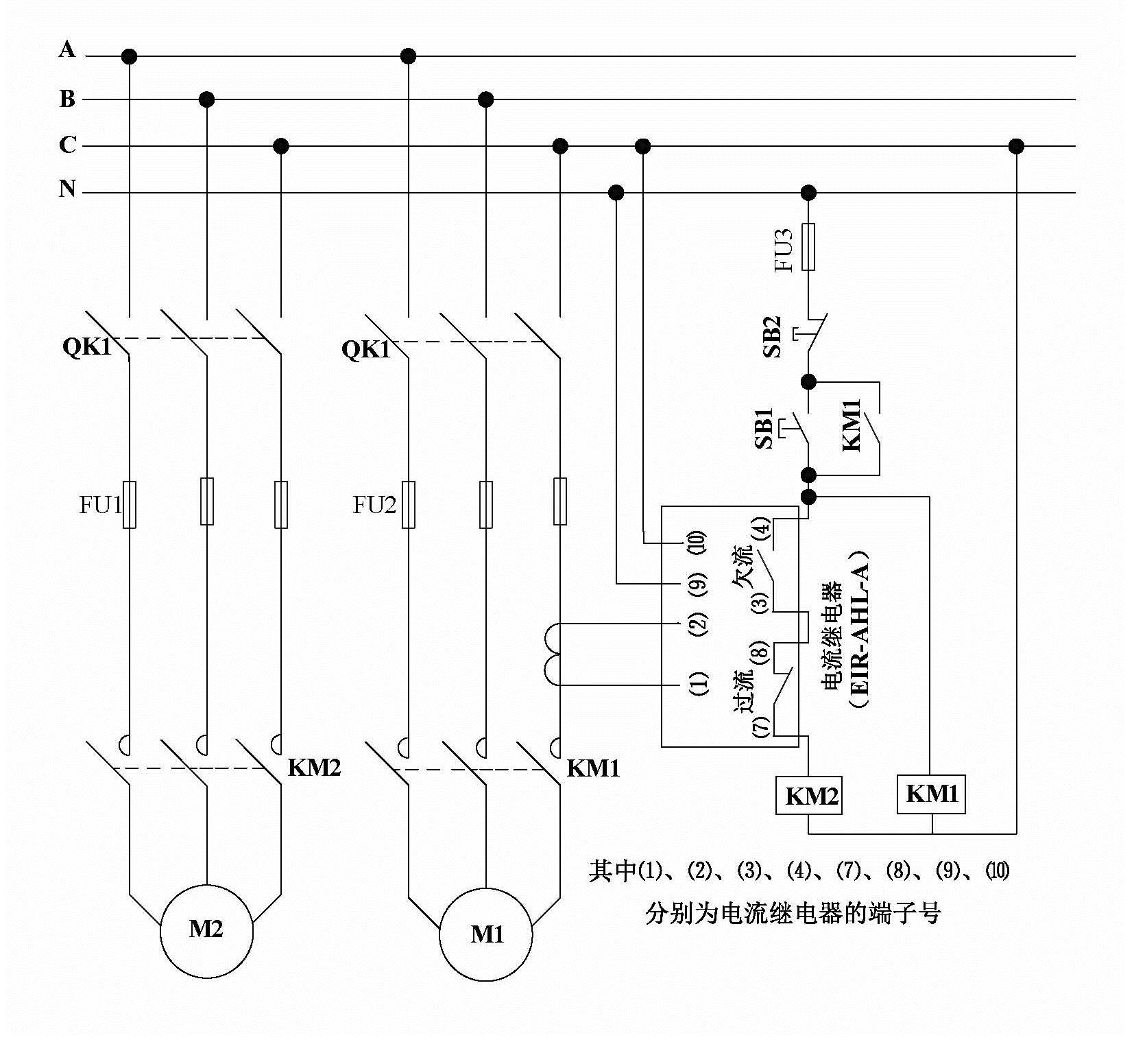 欠电流继电器的动作和被测电流变化的关系如上图所示:oa,bc段表示欠